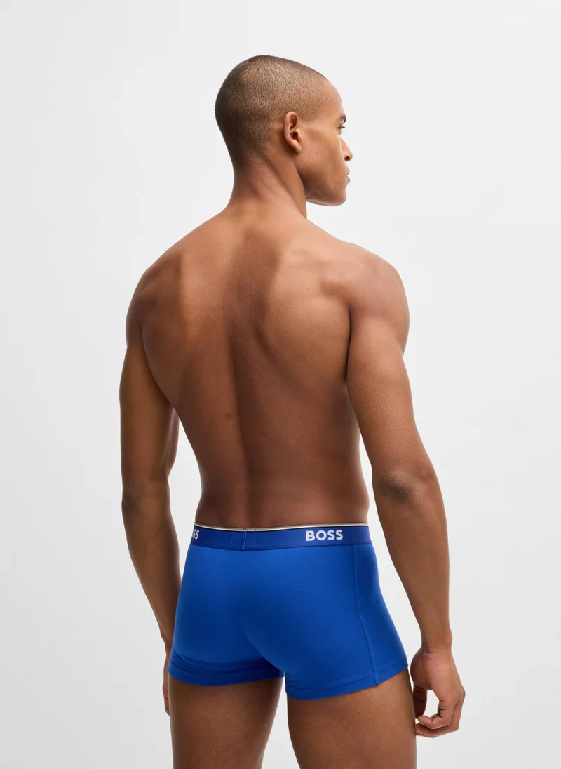 بوس Three-pack of stretch-cotton trunks with logo waistbands