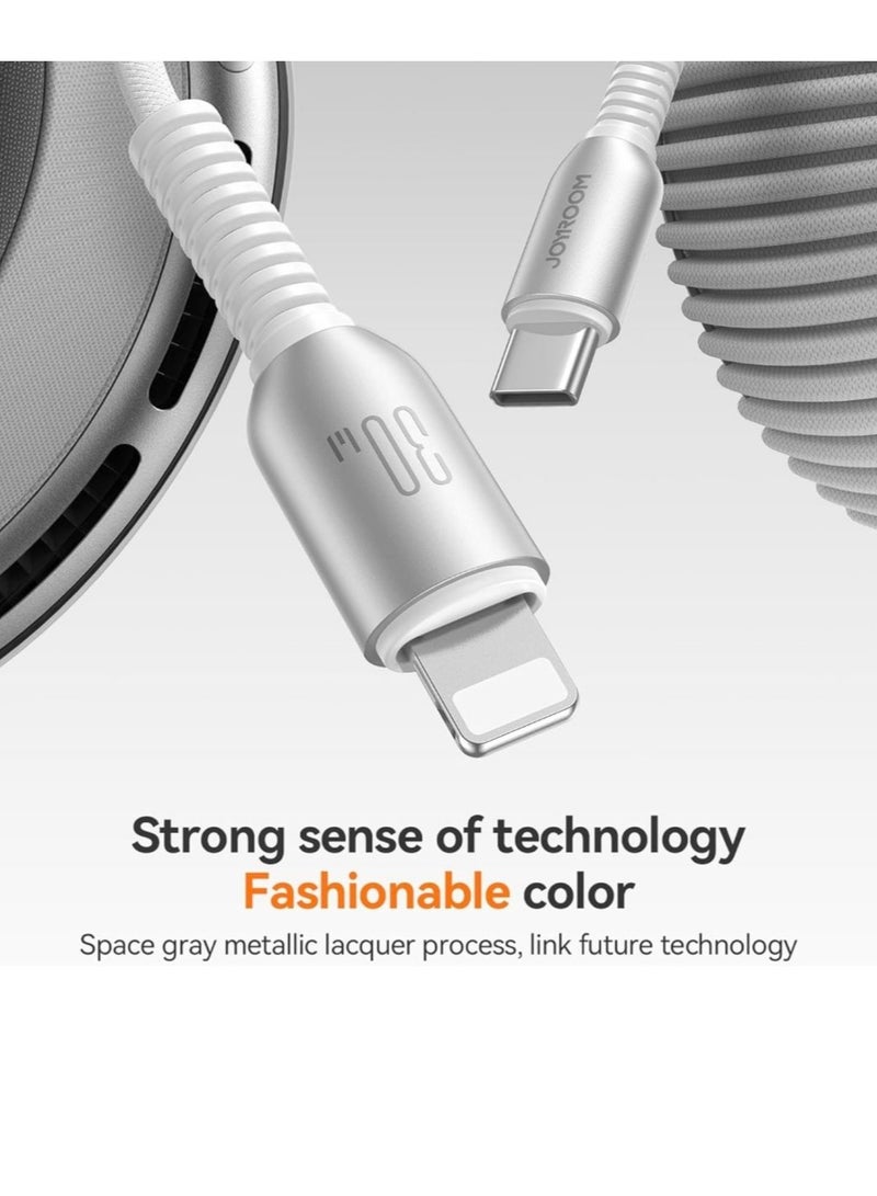 JOYROOM Type-C To Lightning 30W Fast Charging Data Cable 1.2M Light Grey - Image 5