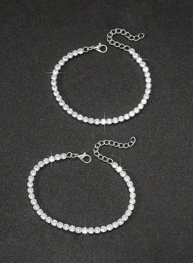 تايك تو Take Two Set of 2 - Embellished Link Tennis Braceletâ€Œ