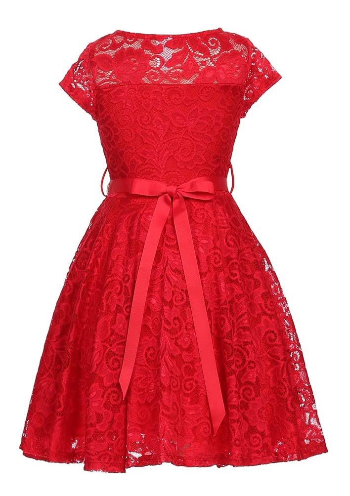 iGirlDress Big Girls Floral Lace Flower Girls Dresses Mint 10 - Image 2