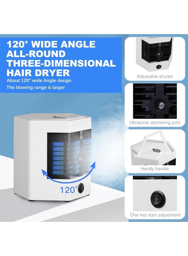 KW-52500 Portable Air Cooler 3-in-1 Personal Air Cooling Fan with Humidifier & Purifier Ultrasonic Mist, Top-Fill Water Tank, Ice Chamber, Adjustable Air Vents, 120° Wide Angle Airflow, USB Powered Mini AC for Home Office Bedroom Camping - Image 5