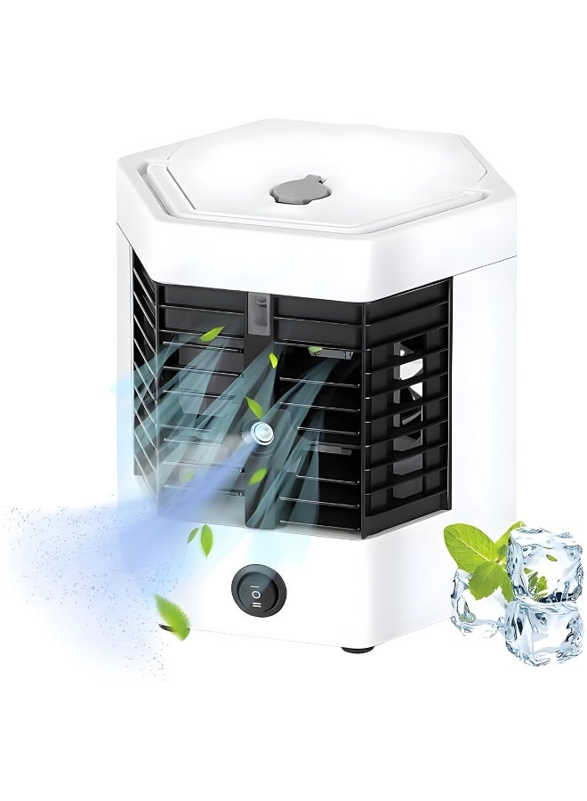 KW-52500 Portable Air Cooler 3-in-1 Personal Air Cooling Fan with Humidifier & Purifier Ultrasonic Mist, Top-Fill Water Tank, Ice Chamber, Adjustable Air Vents, 120° Wide Angle Airflow, USB Powered Mini AC for Home Office Bedroom Camping - Image 1