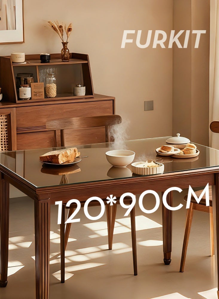 FURKIT حماية طاولة واقي طاولة مفرش طاولة من PVC شفاف ضد الماء - حامي طاولة 1.5 مم غير قابل للانزلاق (غطاء بلاستيكي - حصيرة مكتب) لطاولات غرفة الطعام والمكتب 120*90cm/47.2*35.5in - Image 3