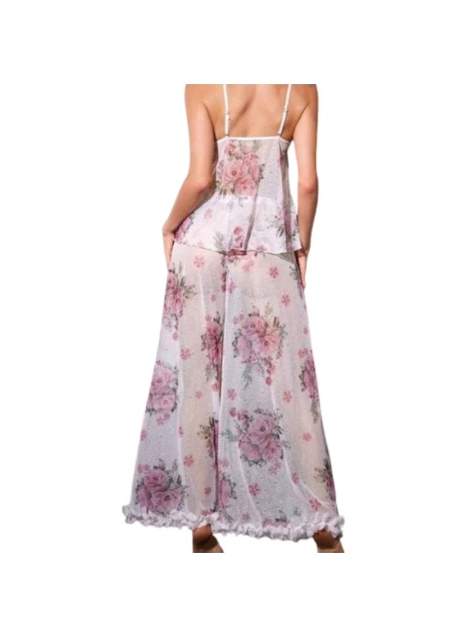 Women's tulle pajama lingerie with lace trim - comfortable feminine sleepwear - Image 4