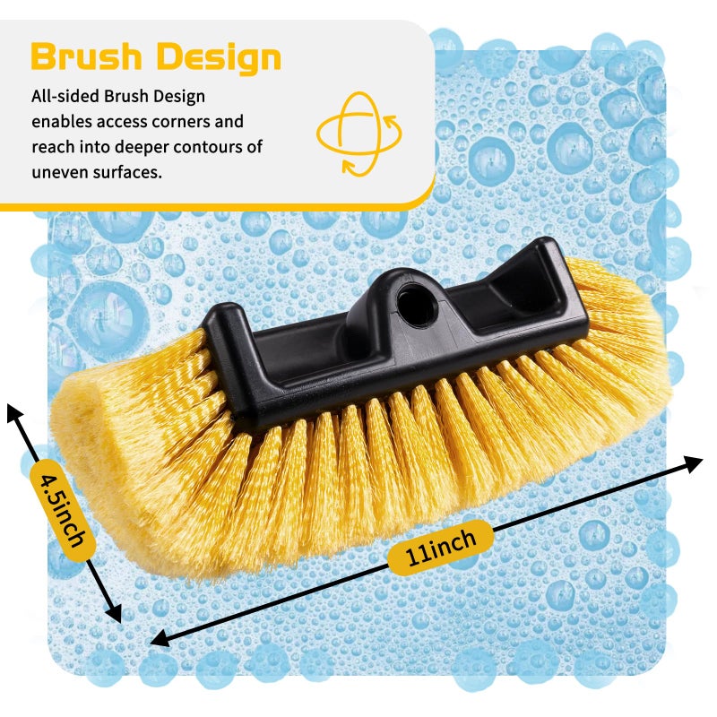 Ordenado 62" Car Wash Brush with Long Handle, Soft Bristle Car Cleaning Brush Supplies, Snow Brushes for Washing Exterior, Cars Washing Brushes Scratch-Free Wash Mop Kit, Universal for RV Truck SUV - Image 5