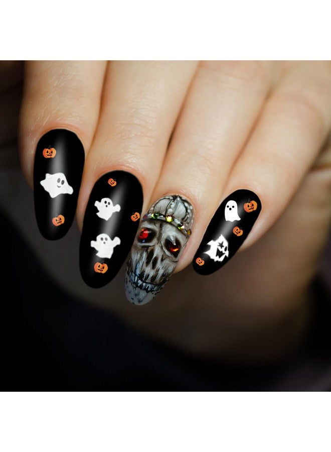 TailaiMei 1500 Pcs Halloween Nail Decals Stickers, 12 Sheets Self Adhesive Diy Nail Art Tips Stencil For Halloween Party, Include Pumpkin/Bat/Ghost/Witch Etc - Image 2