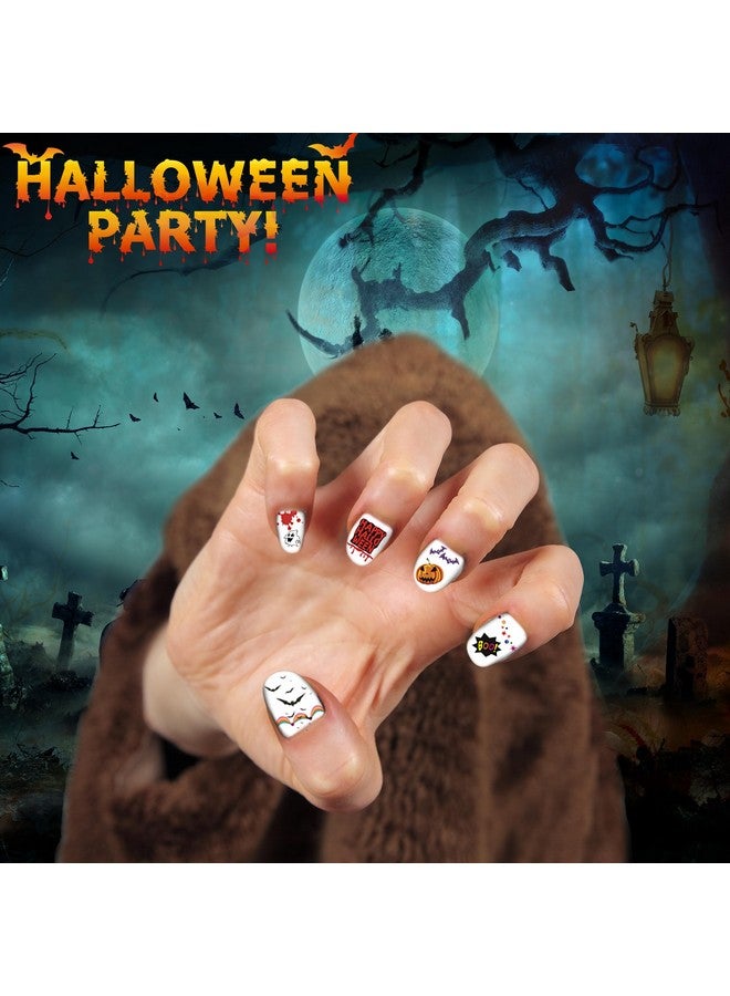 TailaiMei 1500 Pcs Halloween Nail Decals Stickers, 12 Sheets Self Adhesive Diy Nail Art Tips Stencil For Halloween Party, Include Pumpkin/Bat/Ghost/Witch Etc - Image 3