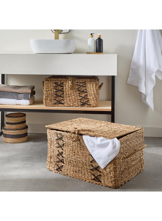 Home Box Naturaloom Stitch Rectangular Trunk with Iron Frame Inside - 60x45x32 cm - Image 5