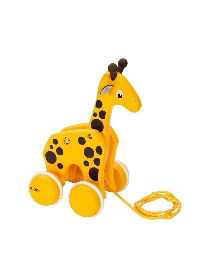 Brio BRIO 30200 Infant & Toddler - Pull Along Giraffe Wood Baby Toy with Bobbing Head for Kids Ages 1 and up, Yellow/Brown  - Image 2