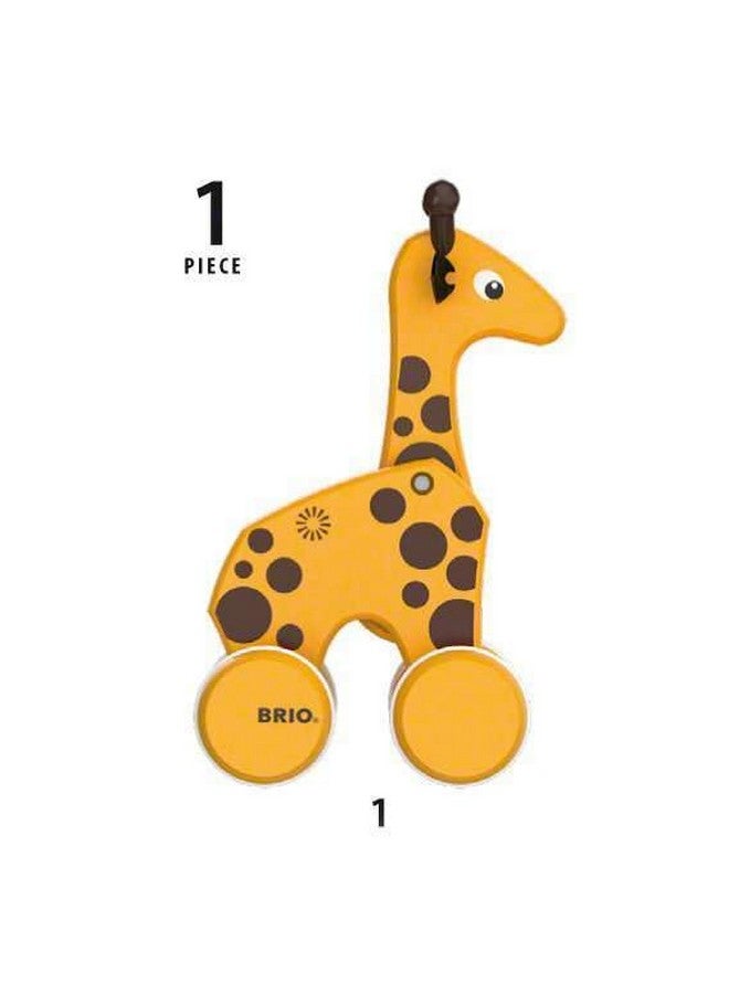 Brio BRIO 30200 Infant & Toddler - Pull Along Giraffe Wood Baby Toy with Bobbing Head for Kids Ages 1 and up, Yellow/Brown  - Image 5