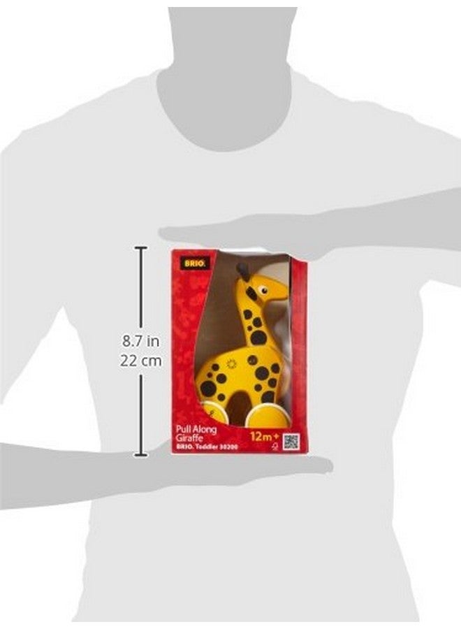 Brio BRIO 30200 Infant & Toddler - Pull Along Giraffe Wood Baby Toy with Bobbing Head for Kids Ages 1 and up, Yellow/Brown  - Image 3