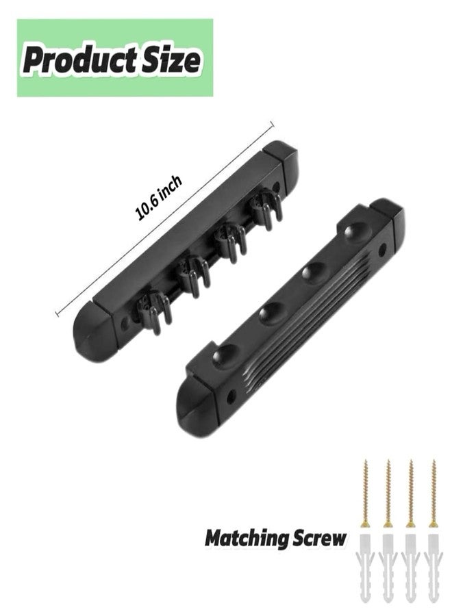Sinkkuma Wooden Billiard Cue Sticks Rack,2-Piece 4/6/8 Billiard Pool Cue Rack Wall Mounted Holders (Black, 4 cue) - Image 2