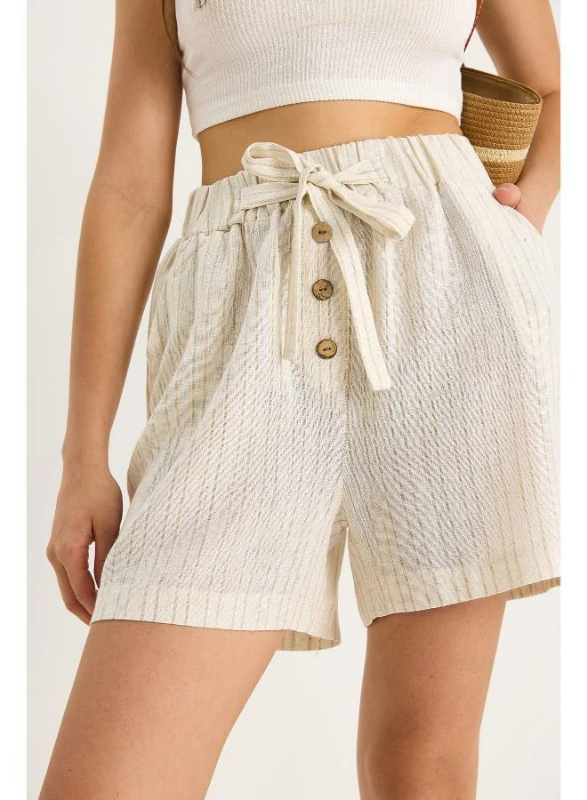 جينجر شورت كتان