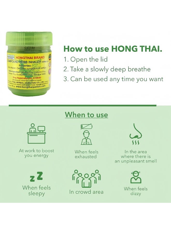 HONG THAI Herbal Inhaler - Natural Herbal Extract for Instant Refreshment, Relieves Dizziness and Fatigue. - Image 4