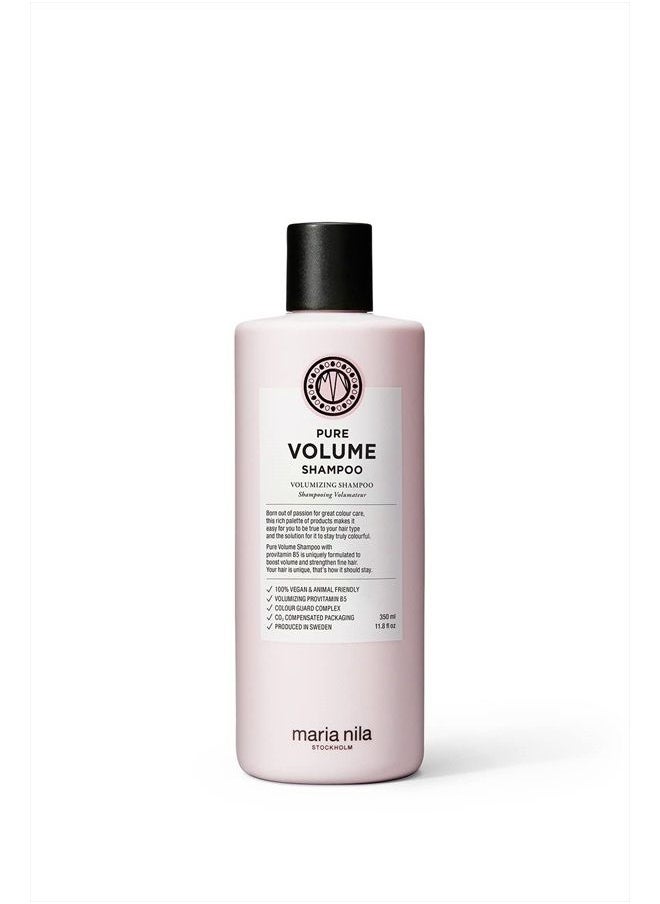 Maria Nila Pure Volume Shampoo, 11.8 Fl Oz / 350 ml, Vitamin B5 Gives Volume to Thin & Fine Hair, 100% Vegan & Sulfate/Paraben free  - Image 1