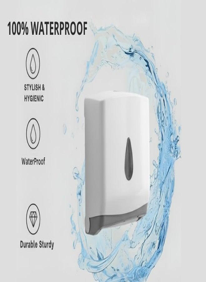 MDN Wall Mount Paper Towel Dispenser Multifold Tissue Paper Holder Made of ABS Plastic Tissue Holder for Bathroom Office Hotel School Commercial and Home Use, White - Image 4