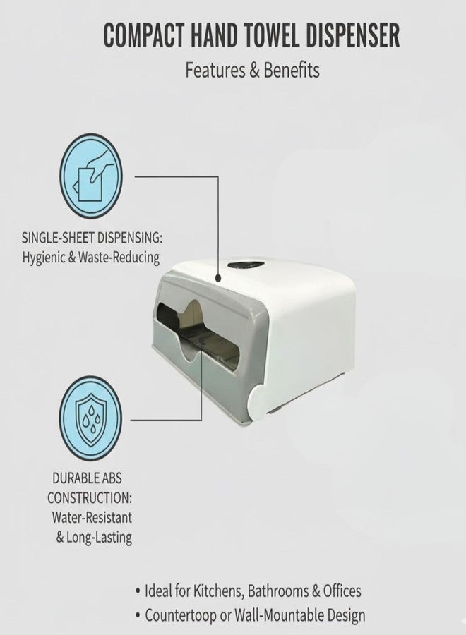 MDN Wall Mount Paper Towel Dispenser Multifold Tissue Paper Holder Made of ABS Plastic Tissue Holder for Bathroom Office Hotel School Commercial and Home Use, White - Image 5