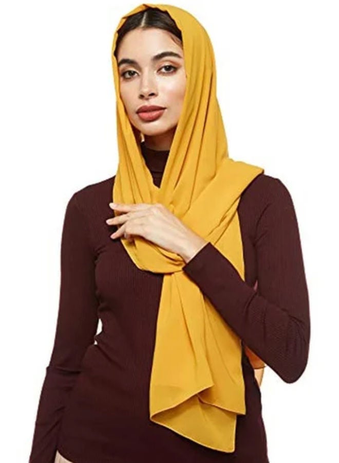 SHOPI حجاب شيلة شيفون صلب أصفر - Image 1