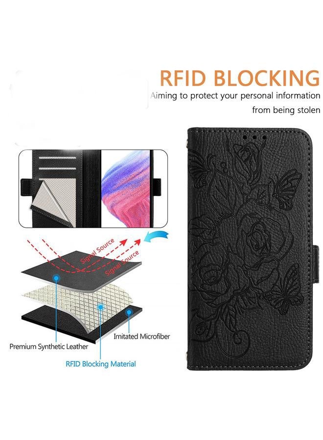 Wallet Flip Case with Floral Embossed Design for (Samsung A14 A52 A53 A54) - Image 5