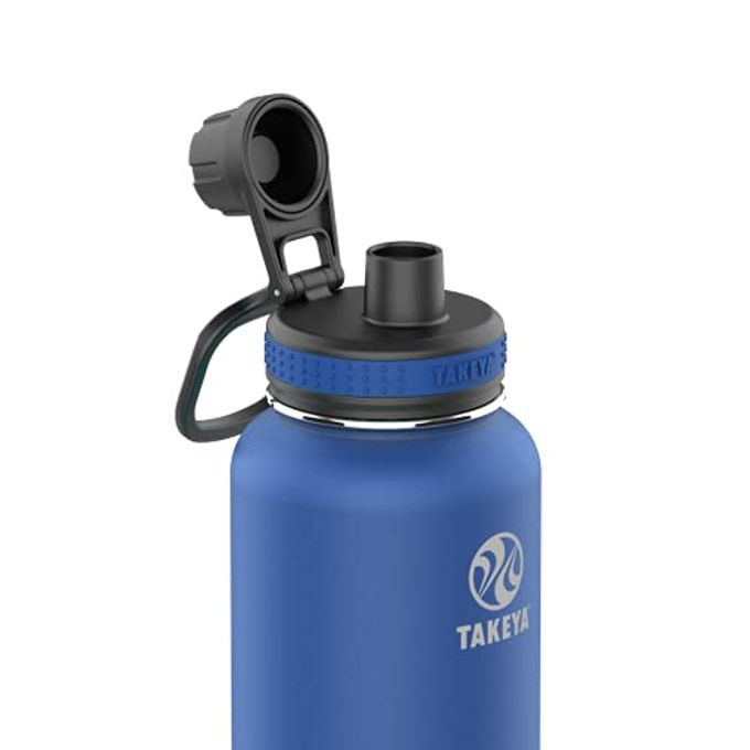 Takeya Originals 40 oz Vacuum Insulated Stainless Steel Water Bottle with Spout Lid, Navy - Image 5
