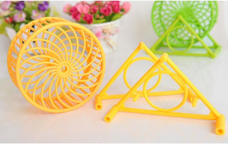 3pcs Hamster Wheel Set with Holder, Plastic Pet Exercise Running Wheels for Hamsters Small Animals, Suitable for Cage Play and Activity Random Color - Image 2