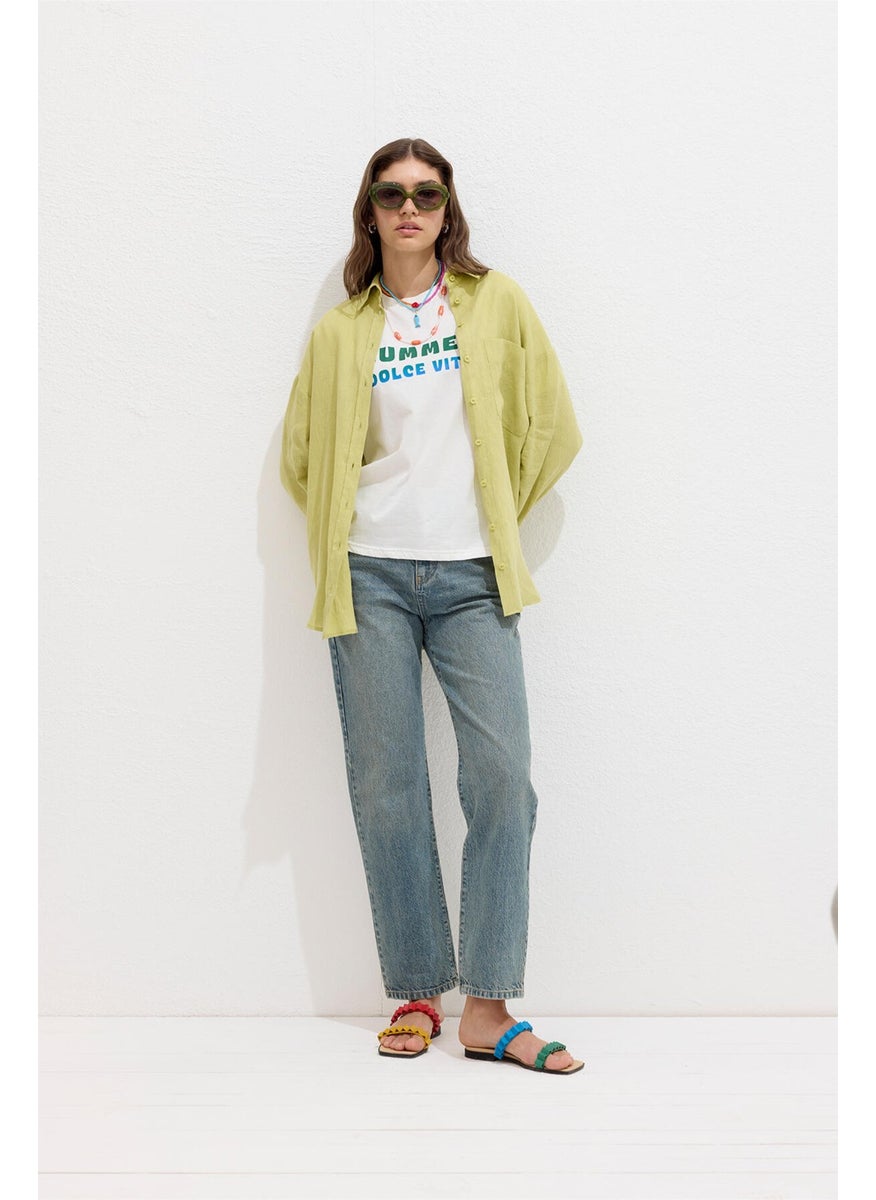Manuka - Stitch Detail Printed T-shirt Dolce Vita - Image 1