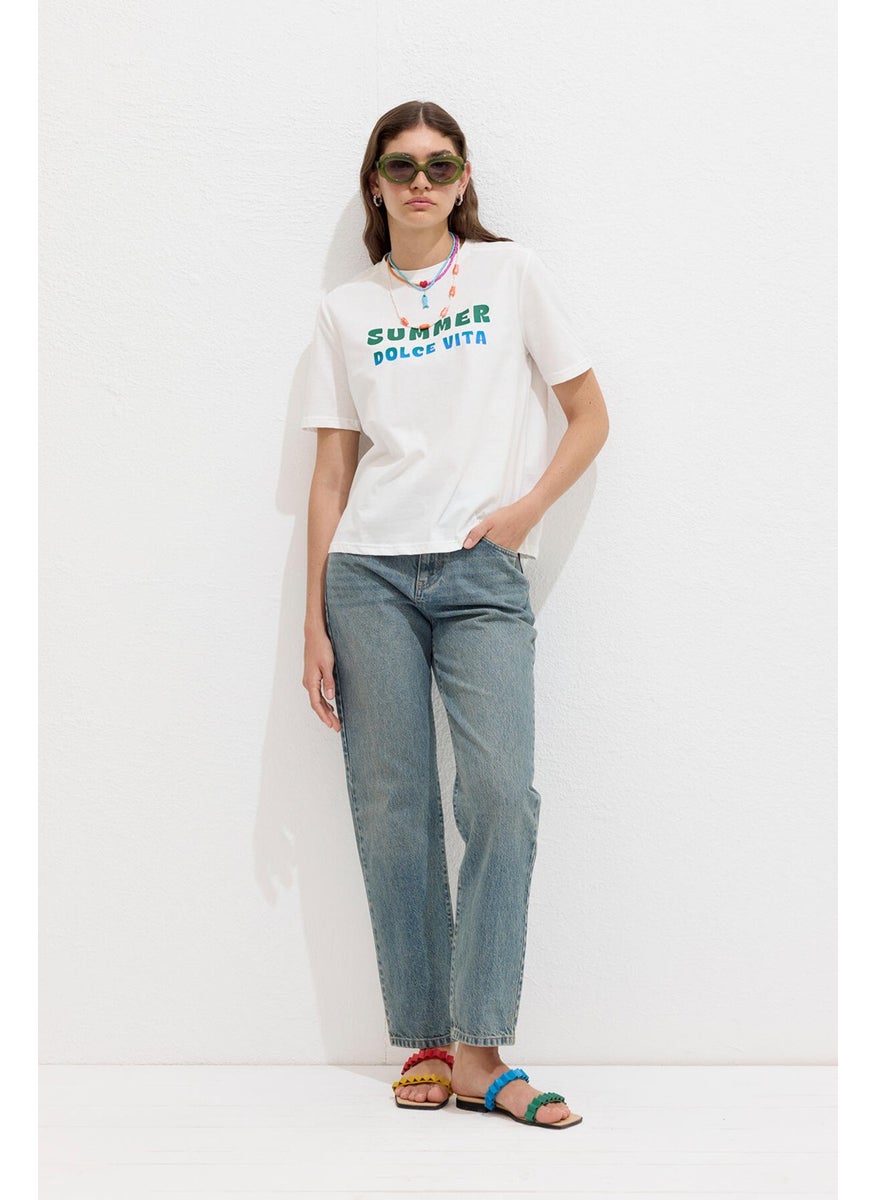 Manuka - Stitch Detail Printed T-shirt Dolce Vita - Image 1