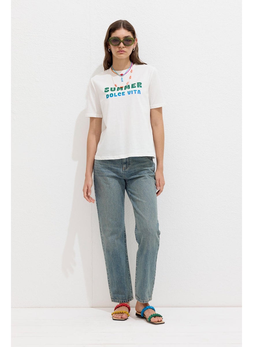 Manuka - Stitch Detail Printed T-shirt Dolce Vita - Image 1