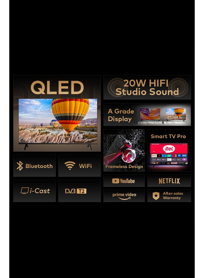 ITEL 50 Inch FHD QLED  Smart Tv Platinum Metallic Frameless Design, Built-in Wi-Fi 2.4Hz, 125% Wider Colour Gamut for Cinema Visuals, Effortless Connectivity With Android, Apps YouTube, Netflix, Prime video, 60Hz, 2 Year Warranty L5060N black - Image 5