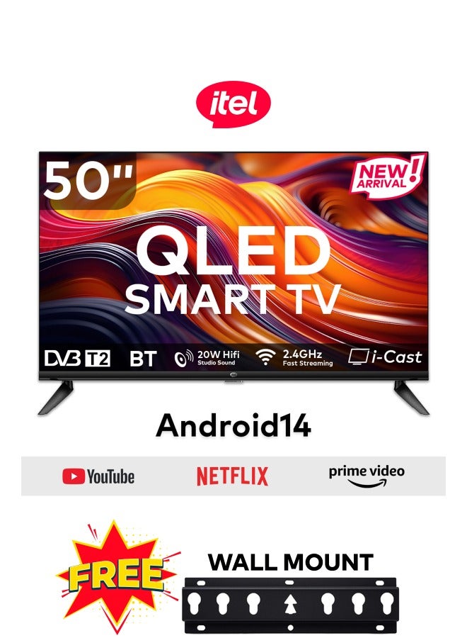 إيتيل تلفزيون ذكي QLED مقاس 50 بوصة بدقة FHD | تصميم بلاتيني معدني بدون إطار | واي فاي مدمج 2.4 جيجاهرتز | نطاق ألوان أوسع بنسبة 125% لتجربة سينمائية مذهلة | اتصال سهل عبر نظام أندرويد | يدعم تطبيقات YouTube وNetflix وPrime Video | معدل تحديث 60 هرتز | ضمان لمدة سنتين L5060N اسود - Image 2