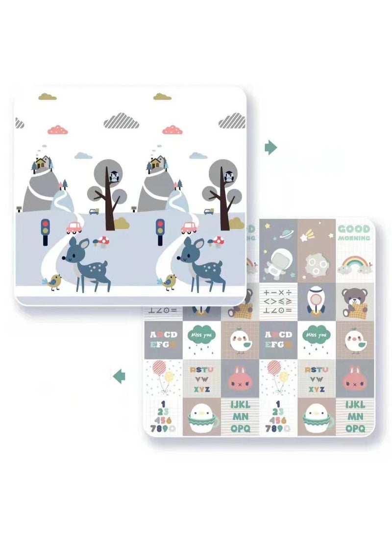 DARIYAH 200 X 180 X 1 cm Baby Crawling Play Floormat Foam Non-Toxic Foldable Reversible Playing Mat - Different Designs - Image 1