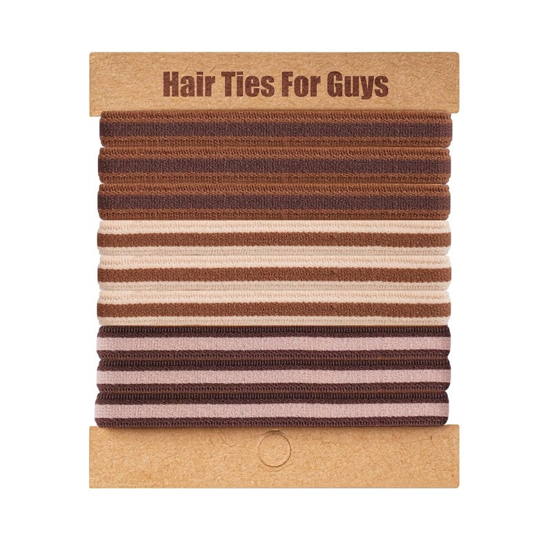 EasYoung Braided Mens Hair Ties For Men, For Buns Curly Thick Dense Hair Elastic Hair Ties For Guys, No damage No Crease Breakage, 9 Count (Pack of 1)