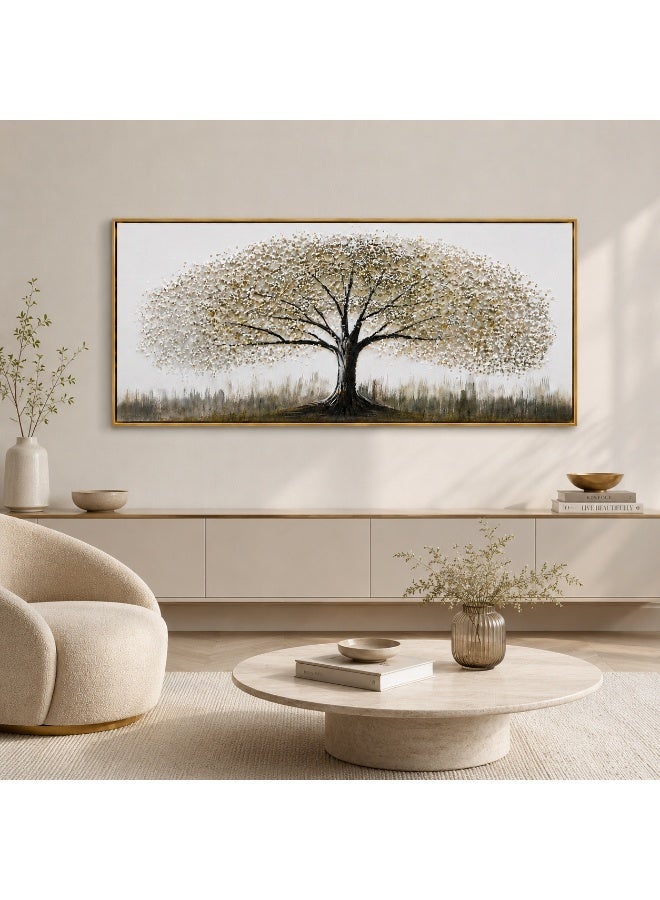 Large Tree of Life Wall Art 120x60cm Premium 3D Textured Acrylic Painting with Gold Frame Modern Luxury Home Decor for Living Room Bedroom  Office - Image 1