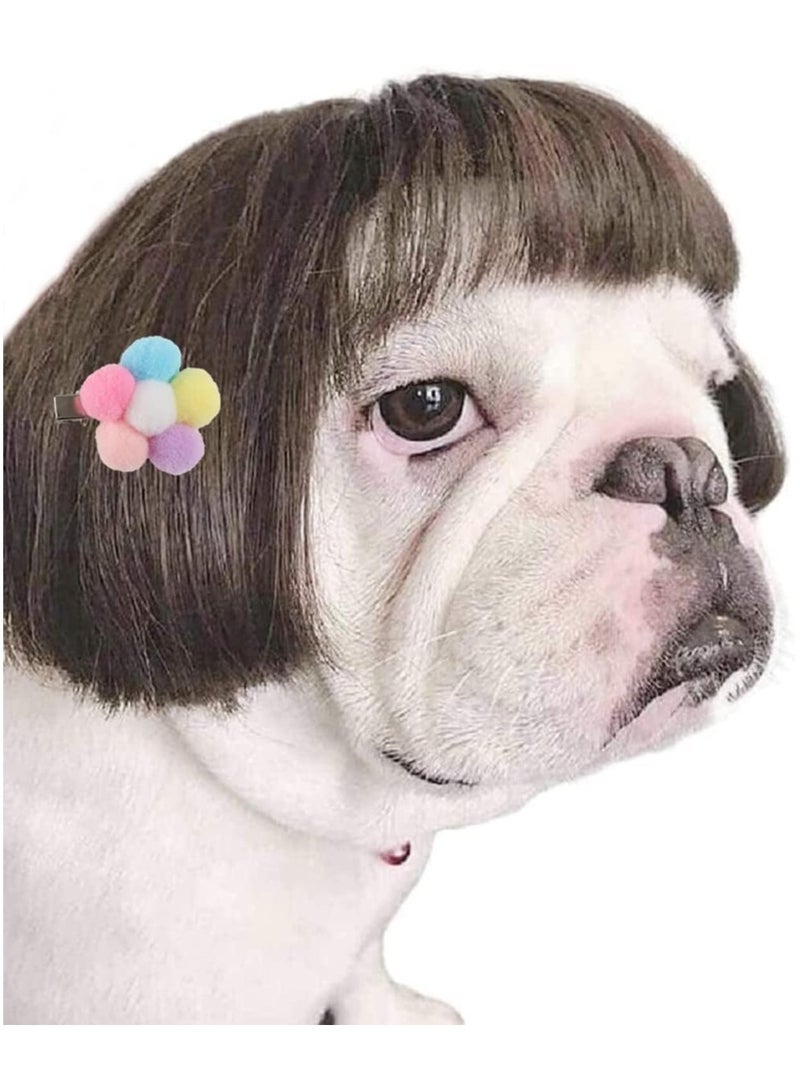 Dog Wig Costume Suitable for Small and Medium-Sized Dogs, Wig Can Be Trimmed, Pet Cosplay Cat Decoration - Image 2