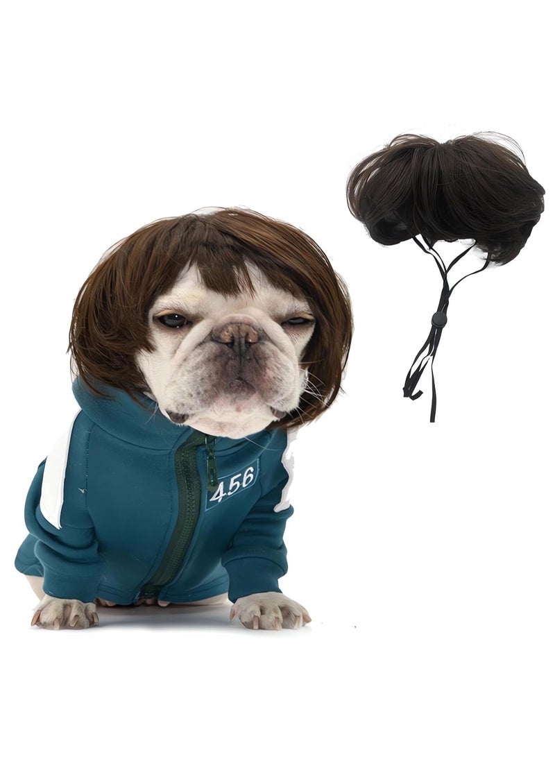 Dog Wig Costume Suitable for Small and Medium-Sized Dogs, Wig Can Be Trimmed, Pet Cosplay Cat Decoration - Image 1