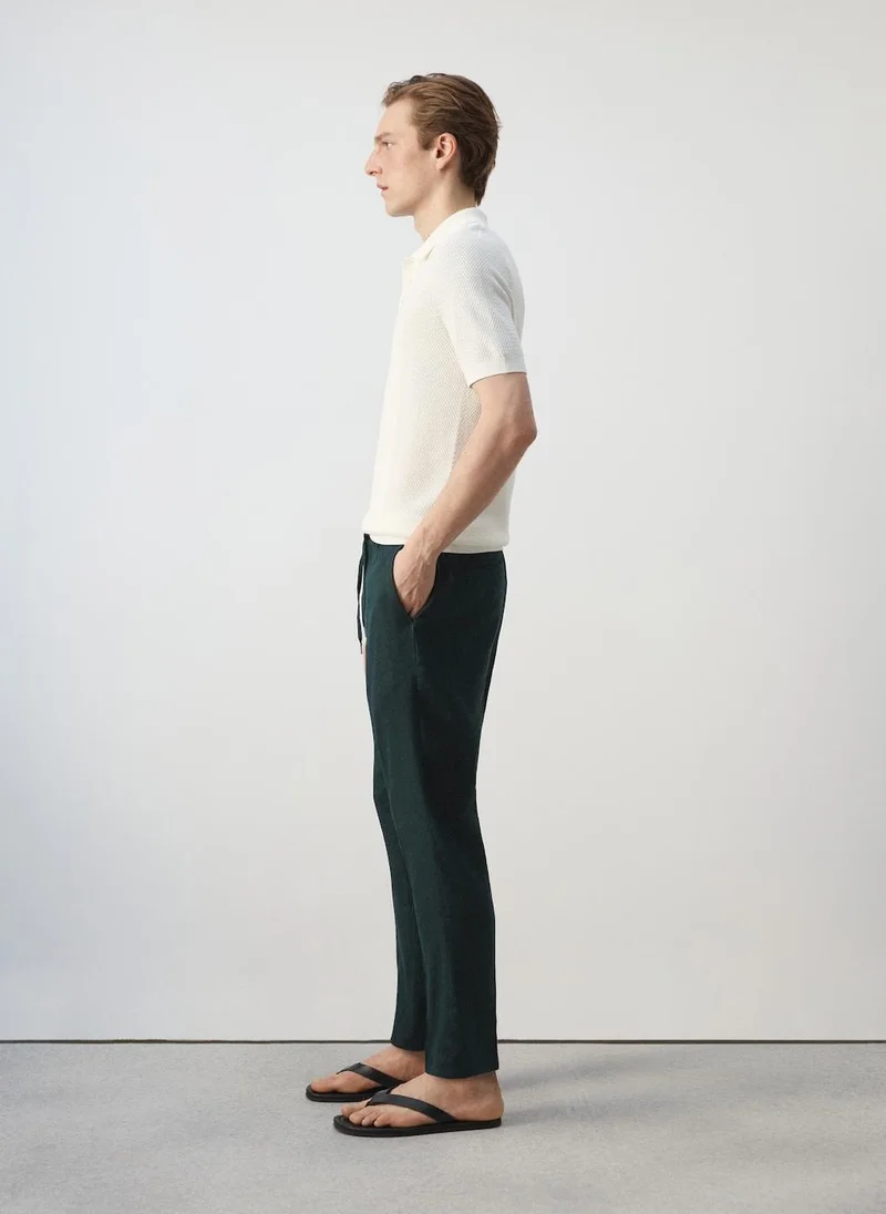 Mango Man  Slim-Fit Trousers With Drawstring for Men | Best Price UAE