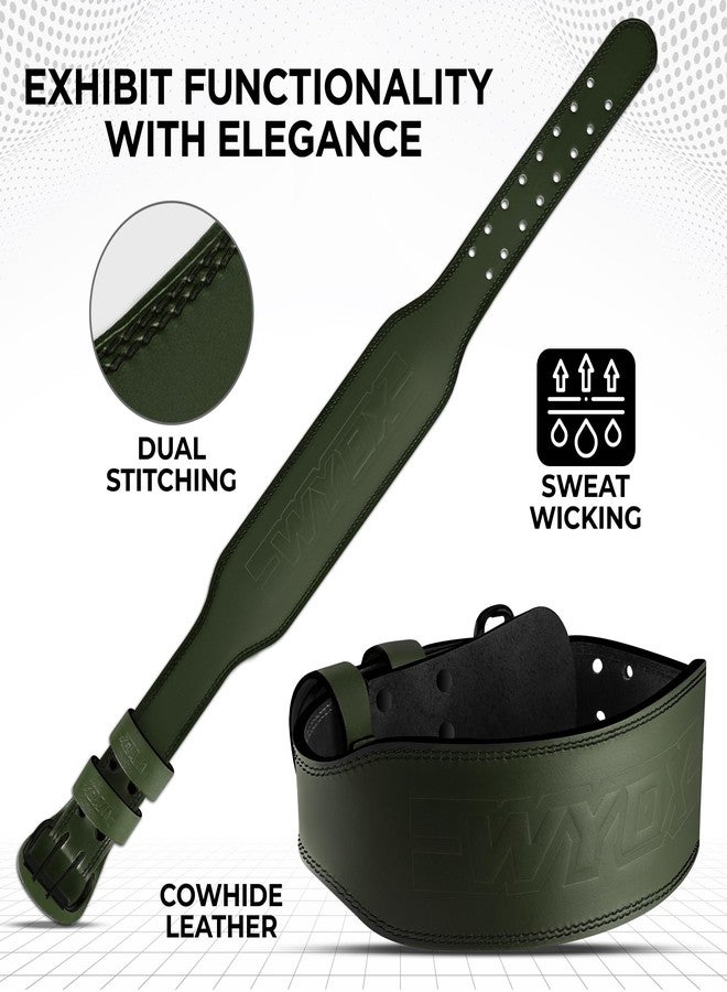 WYOX Weight Lifting Belt for Gym Fitness – Cowhide Leather, 4” Padded Lumbar Back Support lifting Belt, 8 Adjustable Holes, Ideal for Powerlifting, Bodybuilding, Deadlift, Squat & Strength Training - Image 4