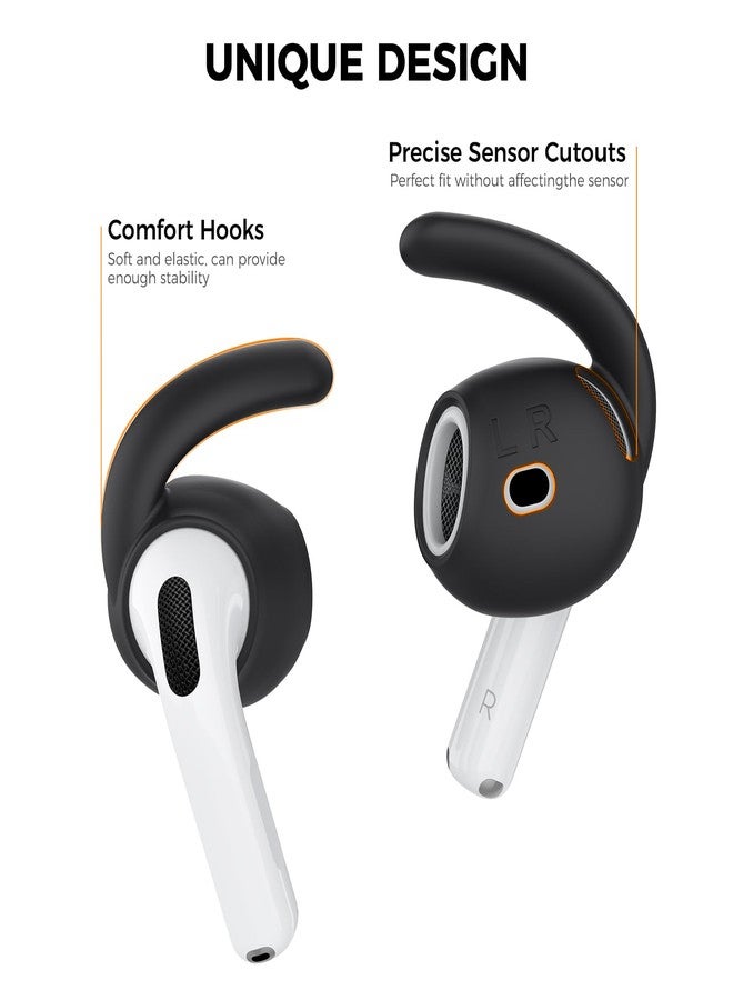 أهاستايل أطراف أذن AhaStyle لسماعات AirPods من الجيل الرابع (2024) 【حقيبة تخزين إضافية】3 أزواج من أغطية الأذن المصنوعة من السيليكون بأحجام صغيرة/متوسطة/كبيرة، أطراف بديلة مانعة للانزلاق، متوافقة مع سماعات Apple AirPods من الجيل الرابع (كبير + متوسط + صغير، أسود) - Image 4