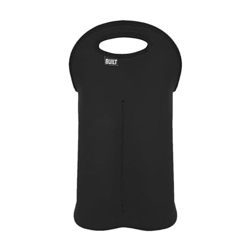 BUILT 2B-BLK 2-Bottle Stain Resistant Neoprene Wine/Water Bottle Carry Tote, Black - Image 1