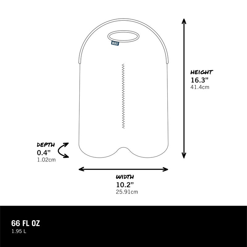 BUILT 2B-BLK 2-Bottle Stain Resistant Neoprene Wine/Water Bottle Carry Tote, Black - Image 3