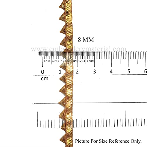 EmbroideryMaterial Gold & Rose Gold Samosa Design Gota Patti Trim Lace Rolls for Edges of Saree, Blouse, Kurti & Dresses (Gold & Rose Gold, 2 Rolls, 1Roll/Color, 30 Meters/Roll) - Image 4