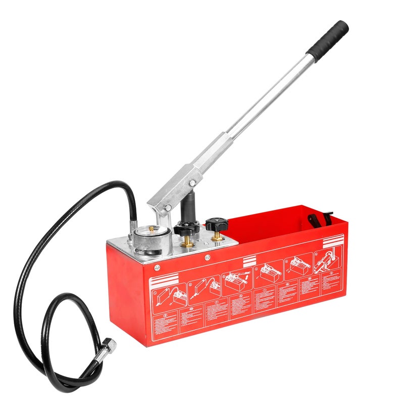 BEAMNOVA Hydrostatic Test Pump 317 Gallon Hydraulic Manual Water Pipe Leakage Pressure Tester Kit with Gauge Tank