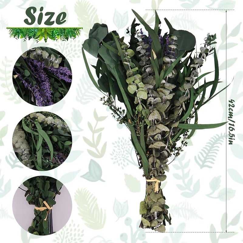 25 قطعة من سيقان الكافور المجففة باقة الخزامى أوراق محفوظة طبيعية زينة معلقة للاستحمام الزفاف - Image 3