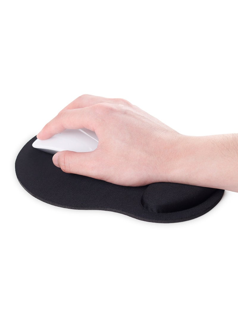وسادة ماوس مريحة مع دعامة للمعصم وسادة ماوس جل مع مسند للمعصم، لوحة ماوس مريحة محمولة للكمبيوتر والكمبيوتر المحمول والمكتب （أسود） - Image 3