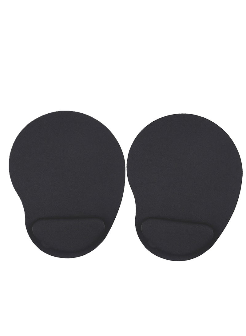 وسادة ماوس مريحة مع دعامة للمعصم وسادة ماوس جل مع مسند للمعصم، لوحة ماوس مريحة محمولة للكمبيوتر والكمبيوتر المحمول والمكتب （أسود） - Image 1