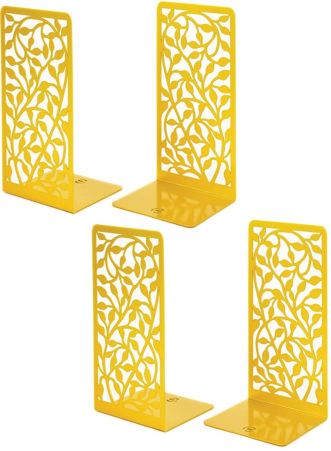 CNK Book Ends Bookends for Decorative Books Holder Bookend Shelves End Hold Heavy Duty Holders Stoppers Metal Stopper Cute Boho Bookshelf Holds Cookbook Office Home Set of 4 Bookends Pair Gold - Image 1