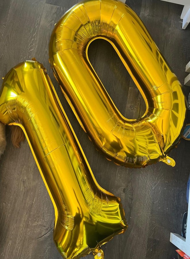Smlpuame بالونات أرقام ذهبية كبيرة من 0 إلى 9 مقاس 40 بوصة، بالونات رقمية لتزيين حفلات أعياد الميلاد، بالونات أرقام من رقائق الهيليوم لحفلات الزفاف والذكرى السنوية - Image 2