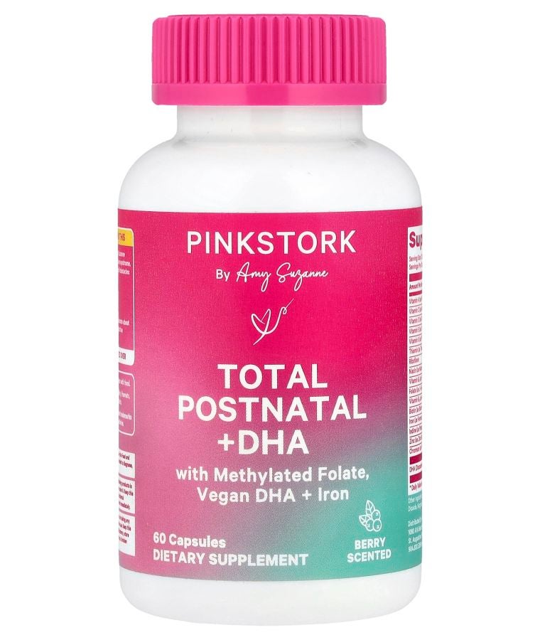 Pink Stork Total Postnatal + DHA Berry 60 Capsules