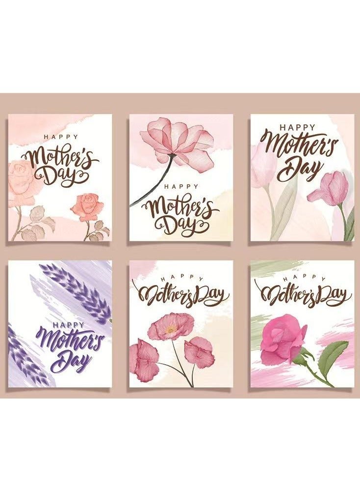 بطاقات عيد الأم Bulk, 24pcs Floral بطاقات تهنئة عيد الأم السعيد Assortice, Blank Notes Cards (باللغة الإنجليزية)