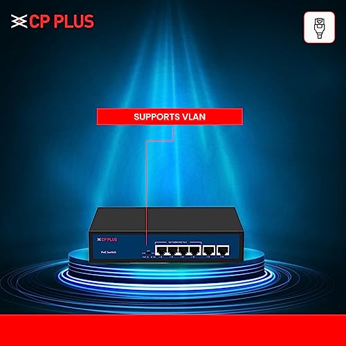 CP PLUS مفتاح POE من CP Plus بـ 10 منافذ إيثرنت سريعة مع 8 منافذ PoE (10/100 ميجابت في الثانية) و 2 منفذ Uplink (100 ميجابت في الثانية) | أقصى إخراج 30 واط من منفذ PoE واحد | مؤشرات ضوء LED | توصيل وتشغيل - CP-DNW-HPU8H2-96-V2 - Image 4